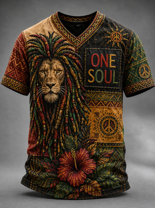Men's Reggae V-neck T-shirt