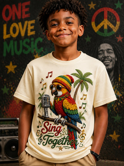 Fun Parrot-Themed Music Kids' T-Shirt