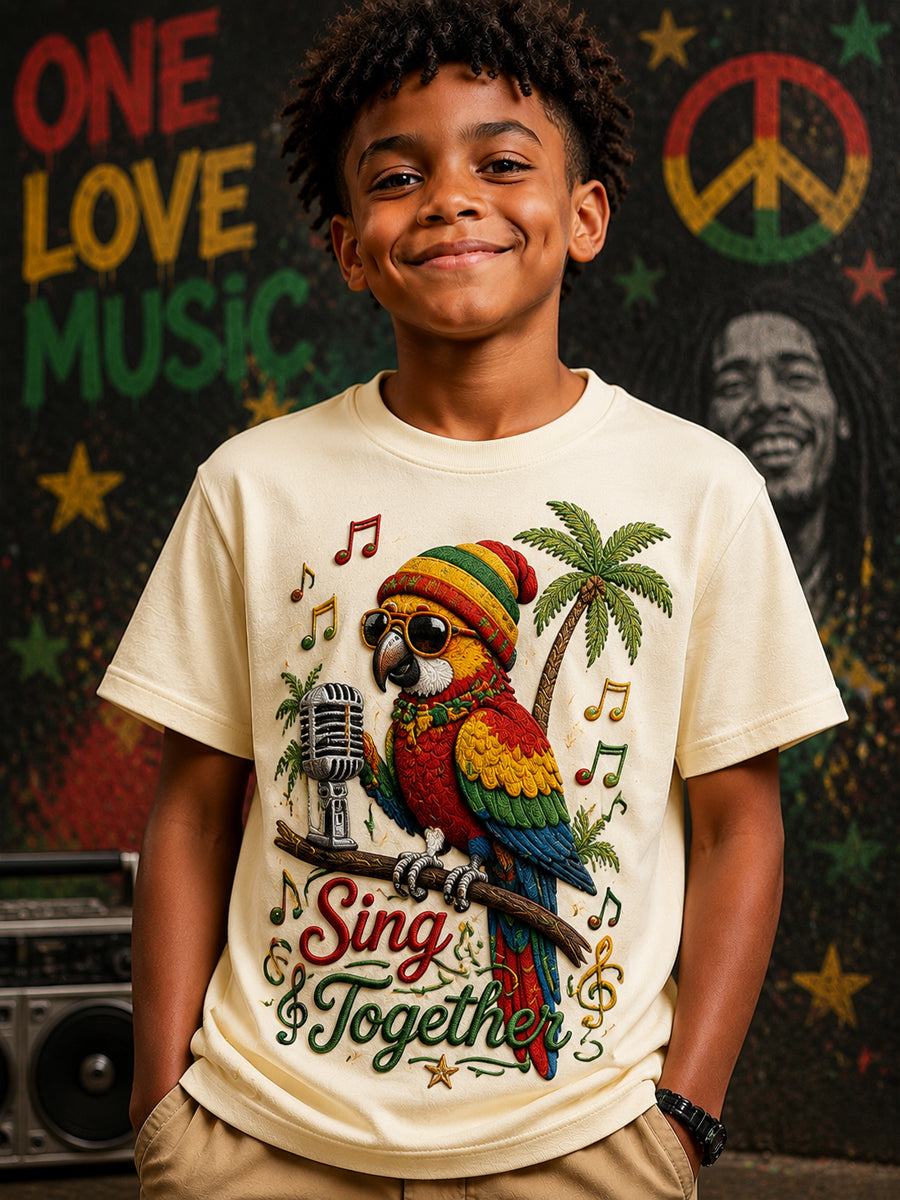 Fun Parrot-Themed Music Kids' T-Shirt