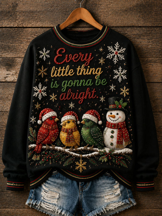 “Everything's Gonna Be Alright” Christmas Snowman Sweatshirt