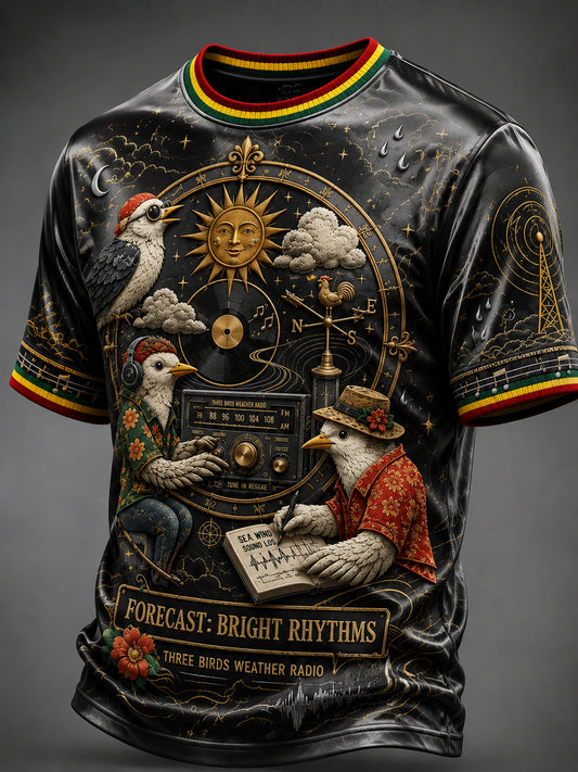 Retro Reggae “Three Little Birds” Vacation & Leisure T-Shirt