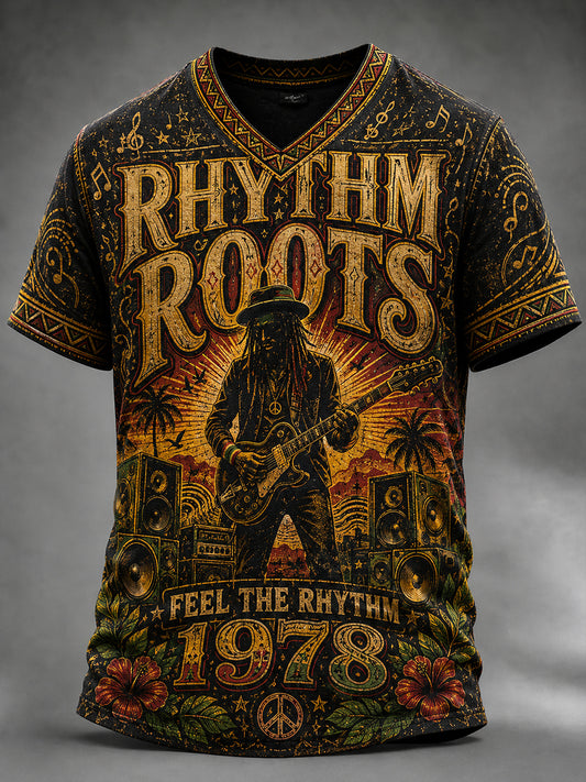 Men's Reggae  V-neck T-shirt