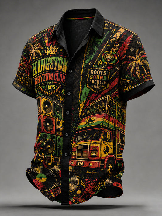 Men's Reggae Casual Shirt Short Sleeve