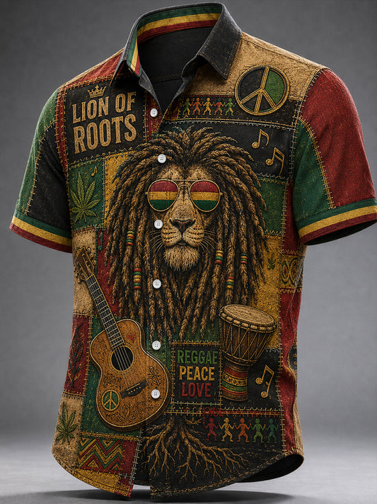 Men's Reggae Casual Shirt Short Sleeve