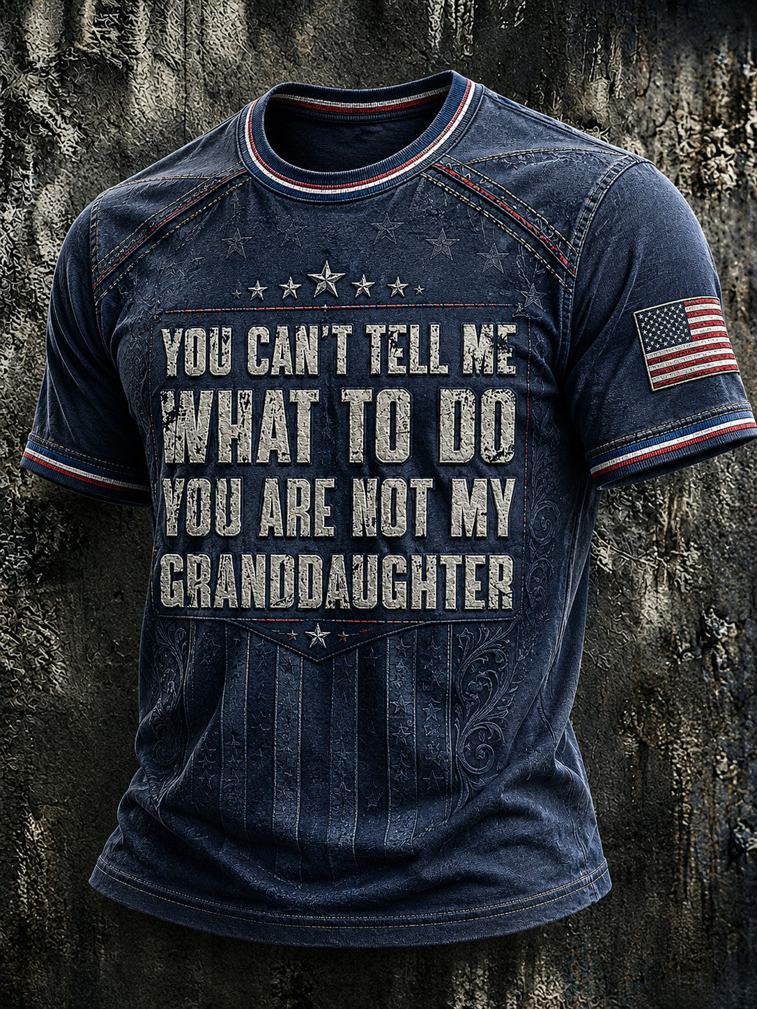 Men's You Can't Tell Me What To Do You're Not My Granddaughter Printed T-shirt