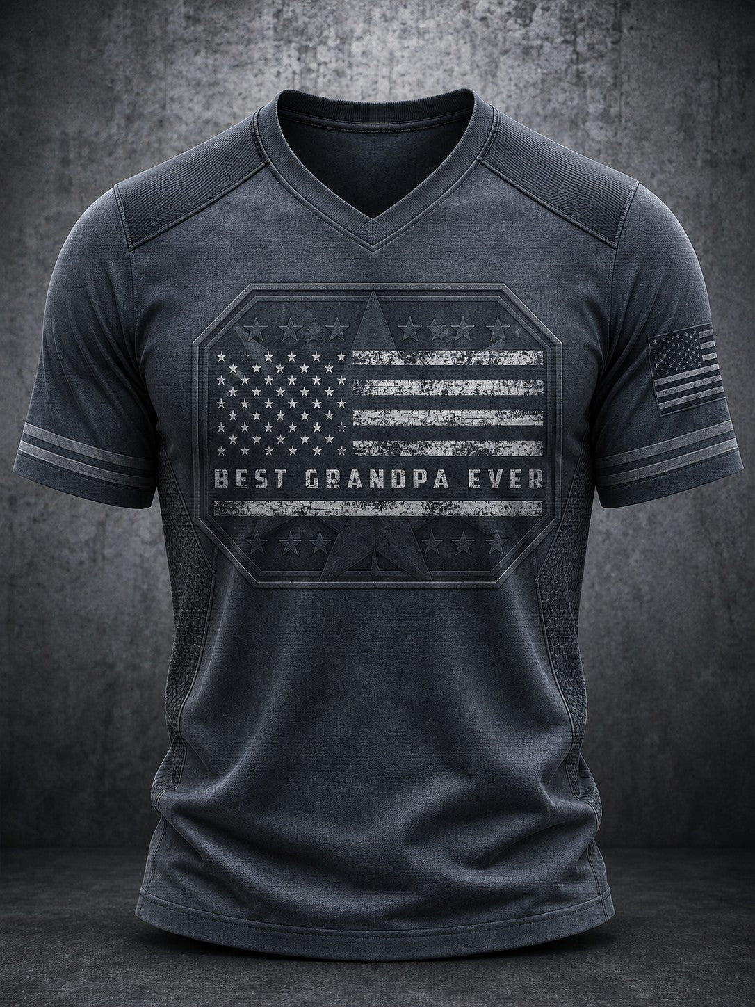 Men's Best Grandpa Ever Printed V-neck T-shirt
