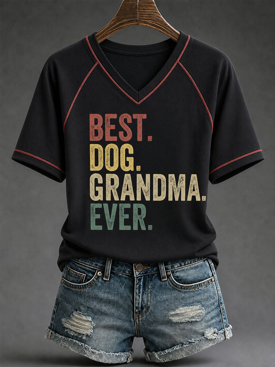 Women's Best Dog Grandma Ever V-neck T-shirt
