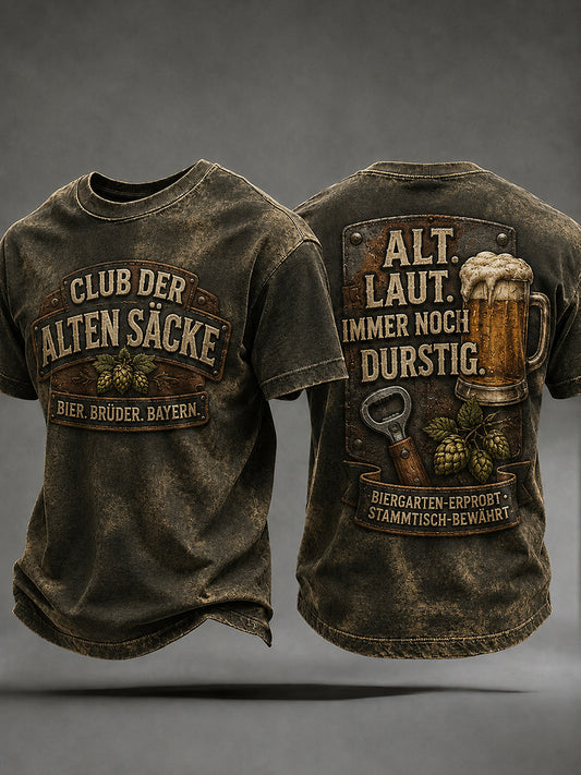 Men's Funny Oktoberfest Print Beer Lover Casual T-shirt