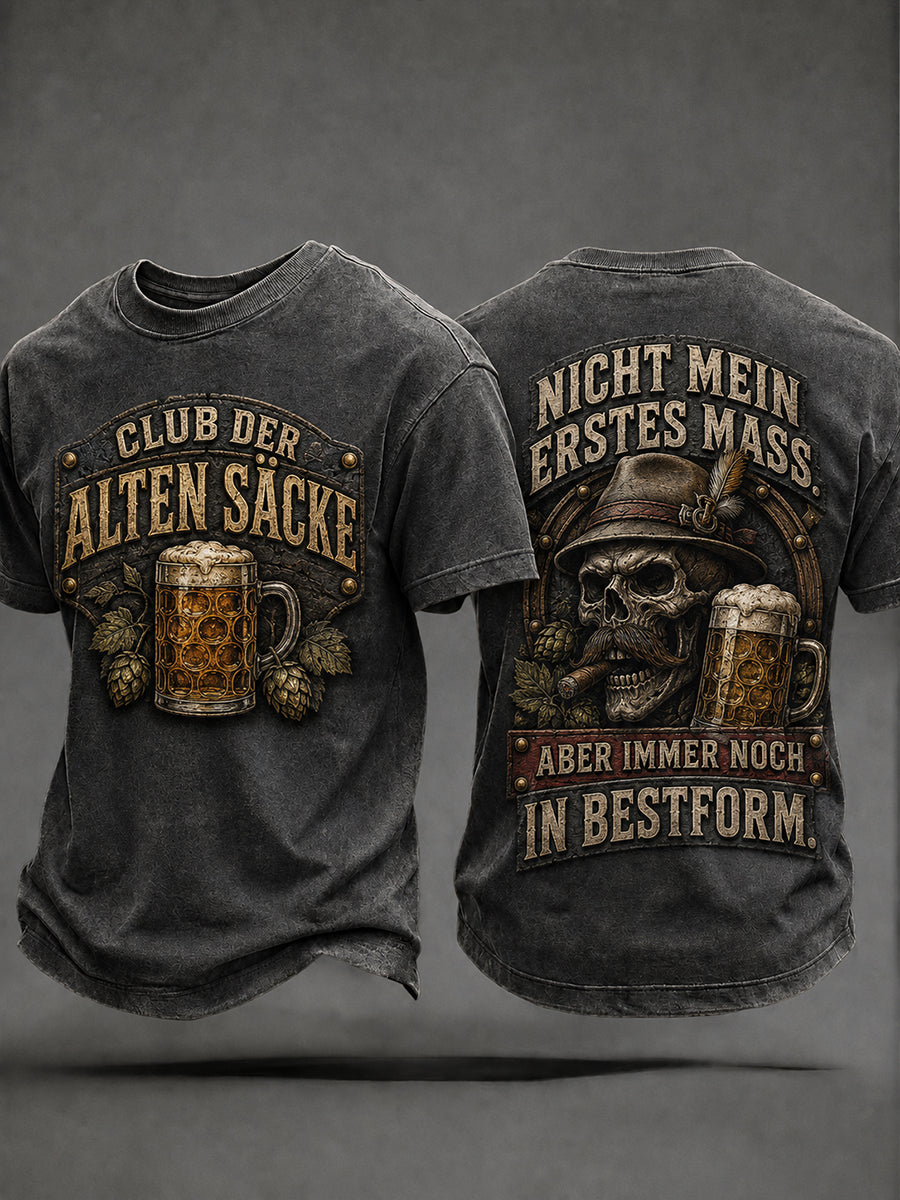Men's Funny Oktoberfest Print Beer Lover Casual T-shirt