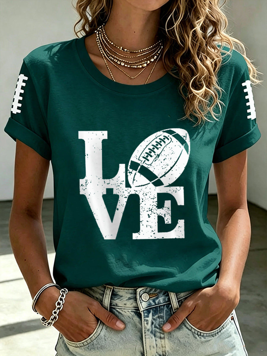 Women's Football Fan Printed short-sleeved T-shirt