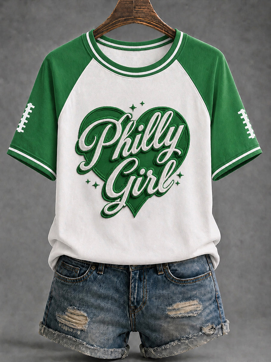 Women's Philly Football Print short sleeve T-shirt