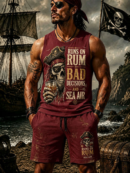 Men's "Runs On Rum, Bad Decisions, and Sea Air" 2-Piece Sets