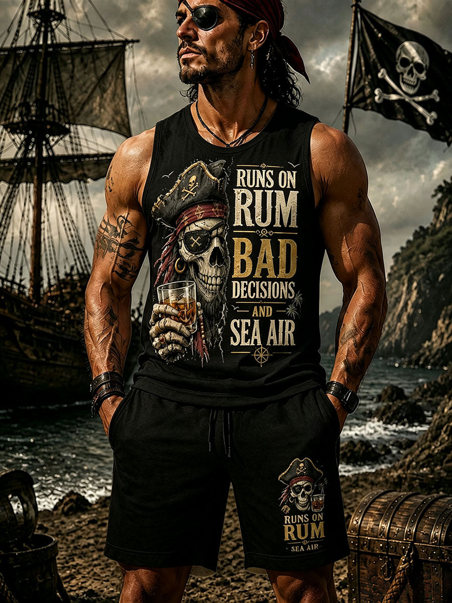 Men's "Runs On Rum, Bad Decisions, and Sea Air" 2-Piece Sets