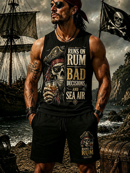 Men's "Runs On Rum, Bad Decisions, and Sea Air" 2-Piece Sets