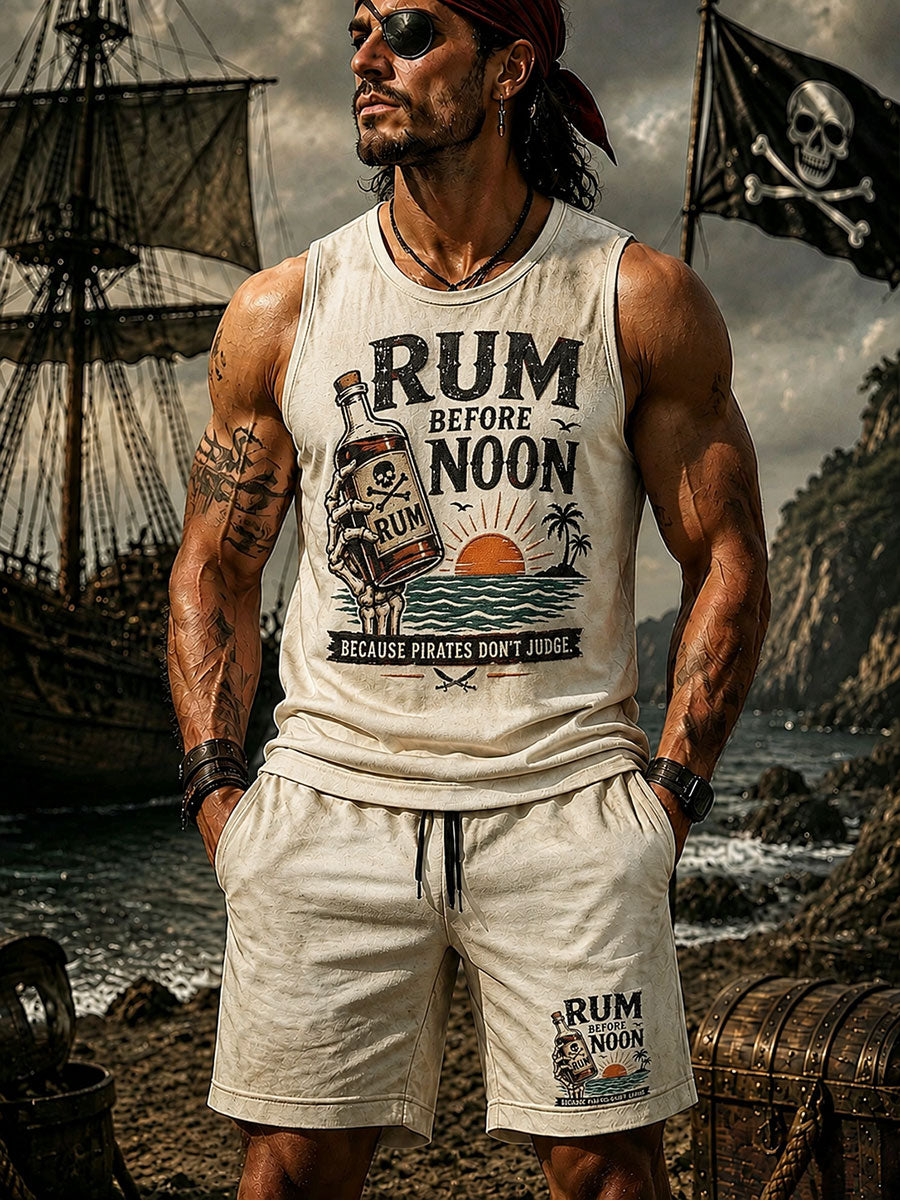 Men's "Rum before noon because pirates don't judge" 2-Piece Sets