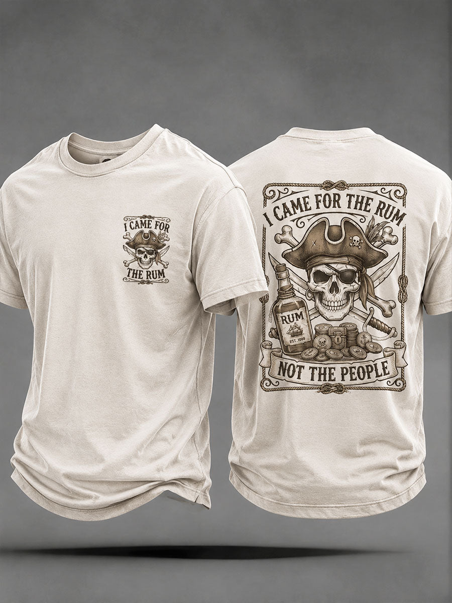 Men's "I came for the rum, not the people" Fun Pirate Rum Casual Unisex T-shirt