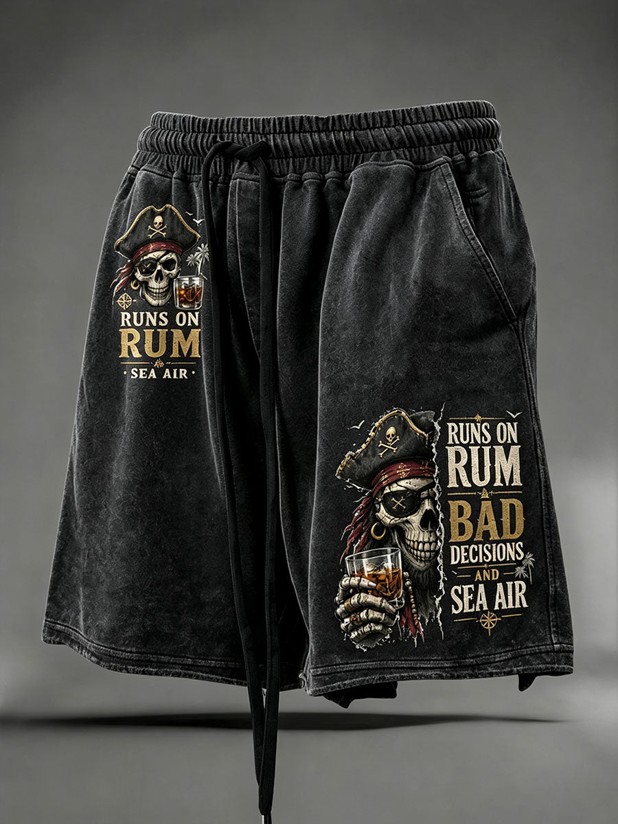 Men's "Runs On Rum, Bad Decisions, and Sea Air" Shorts
