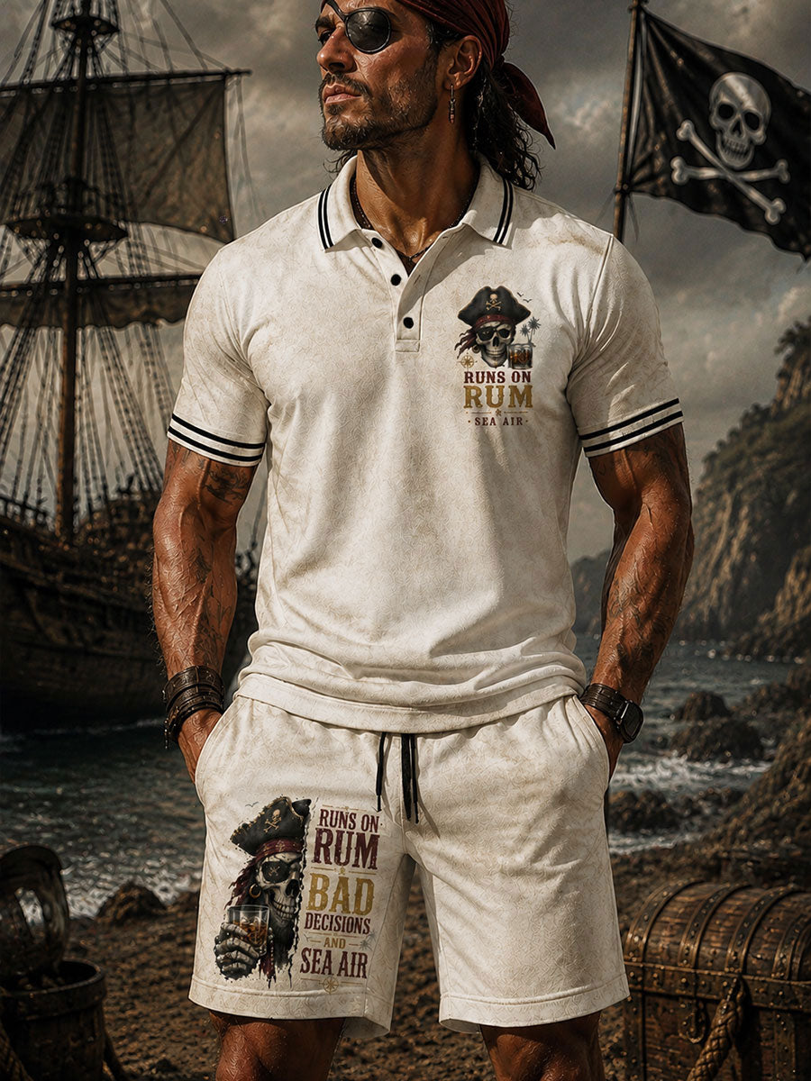 Men's "Runs on Rum, Bad Decisions, and Sea Air" Two-Piece Sets