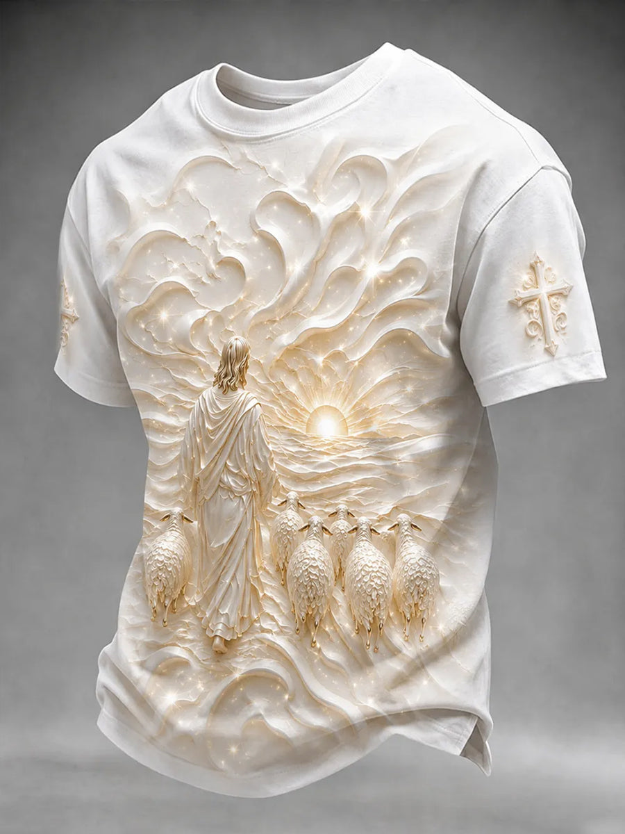 Men's Christian JESUS Sheep Short Sleeve T-shirt