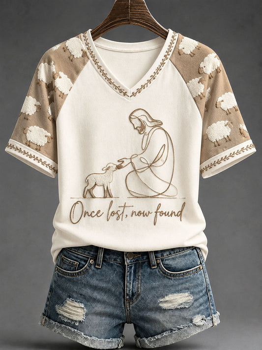 Women's" Once Lost , Now Found " Christian Casual T-shirt