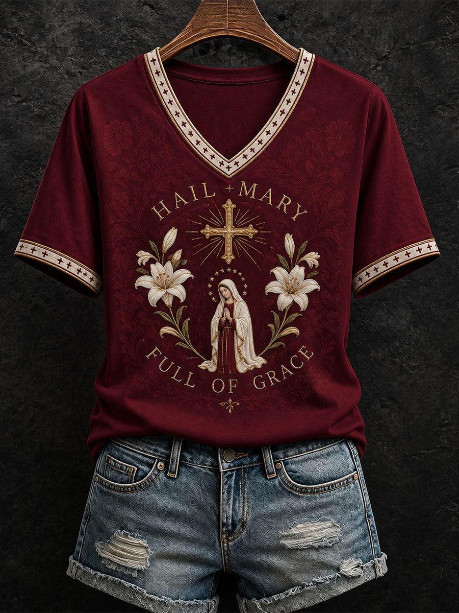 Women's Hail Mary Full Of Grace T-shirt