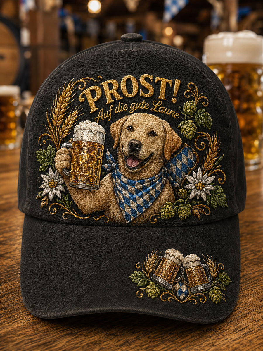 Unisex Funny Labrador Retriever Oktoberfest Prost! Hat