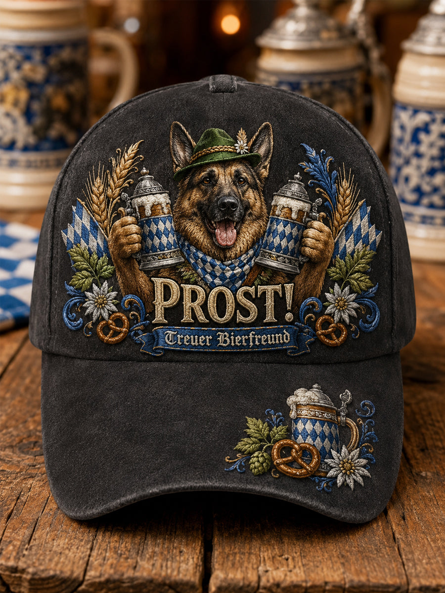 Unisex Funny German Shepherd Oktoberfest Prost! Hat