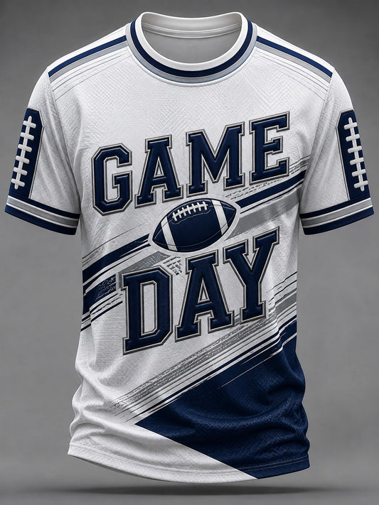 Men's Football Game Day Printed T-shirt