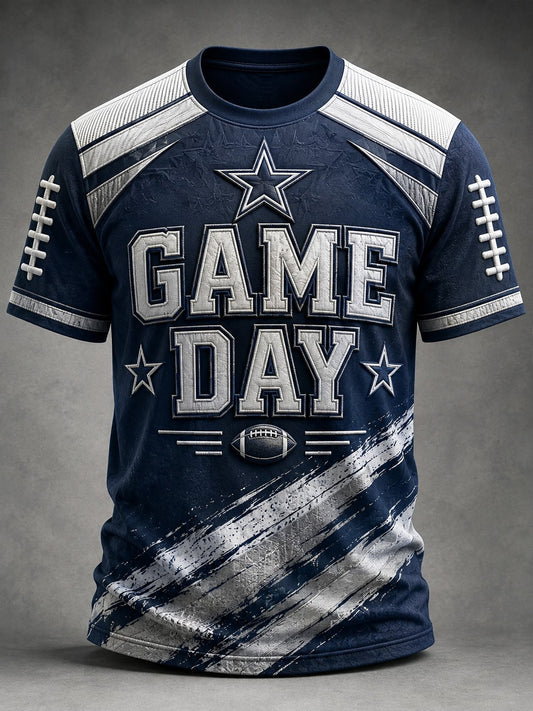 Men's Football Game Day Printed T-shirt