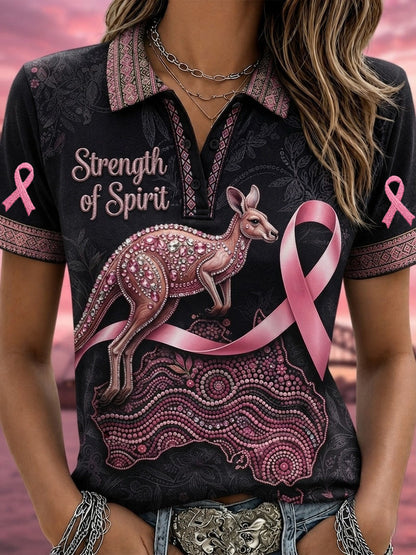 Women's Breast Cancer Awareness Australia Polo T-Shirt