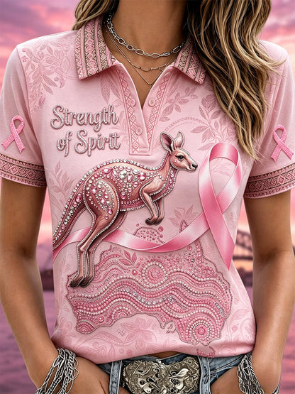 Women's Breast Cancer Awareness Australia Polo T-Shirt