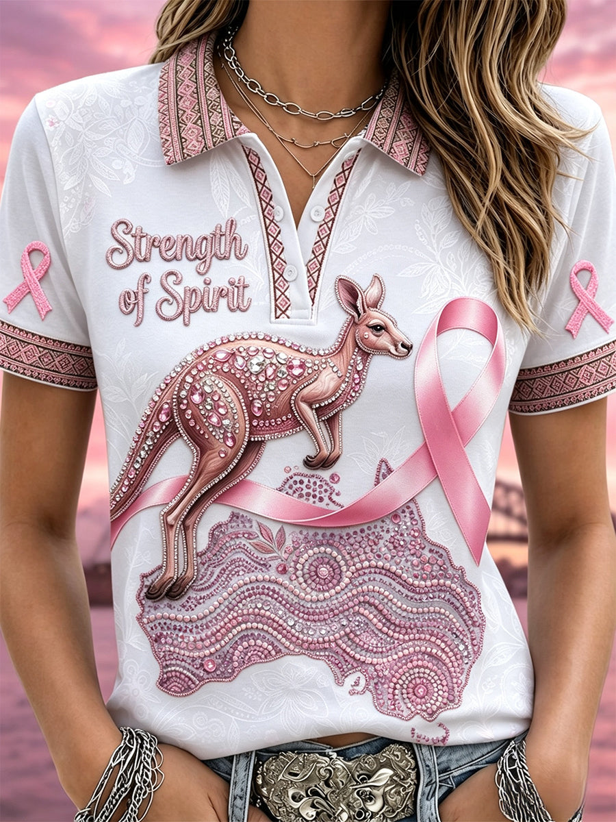 Women's Breast Cancer Awareness Australia Polo T-Shirt