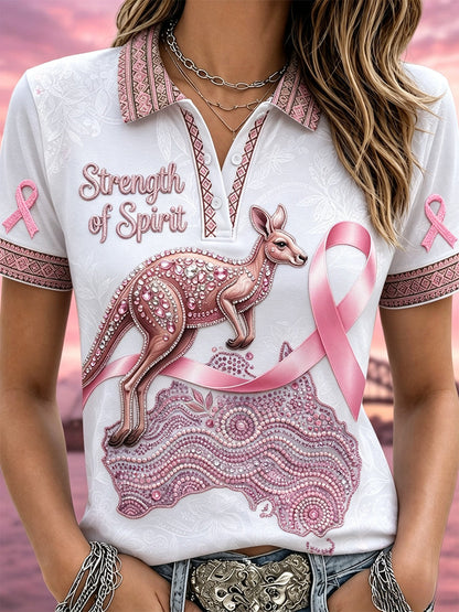 Women's Breast Cancer Awareness Australia Polo T-Shirt