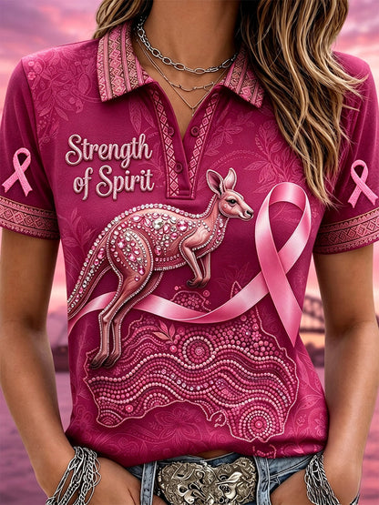 Women's Breast Cancer Awareness Australia Polo T-Shirt