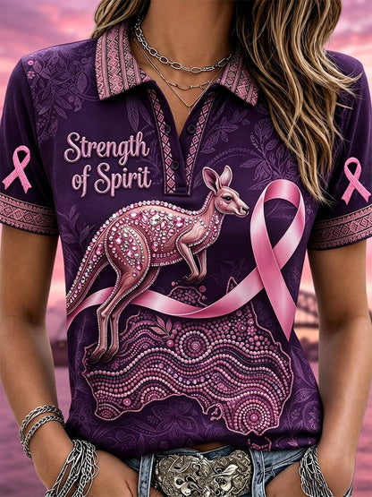 Women's Breast Cancer Awareness Australia Polo T-Shirt