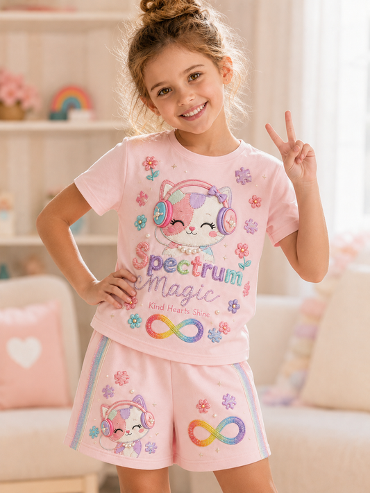 Children Autistic Disorder Short-Sleeve Shirt Set