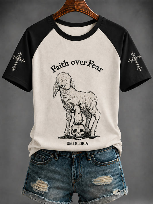 Women's “Faith over Fear” Printed T-shirt