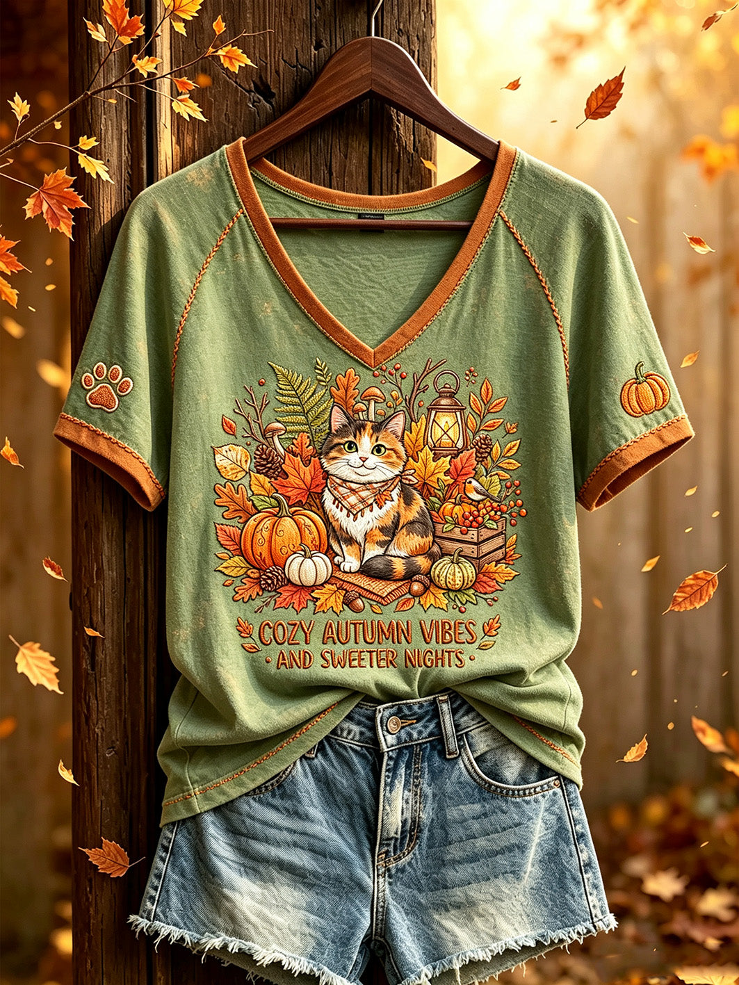 Women's autumn animal element pattern printed casual short sleeve T-shirt