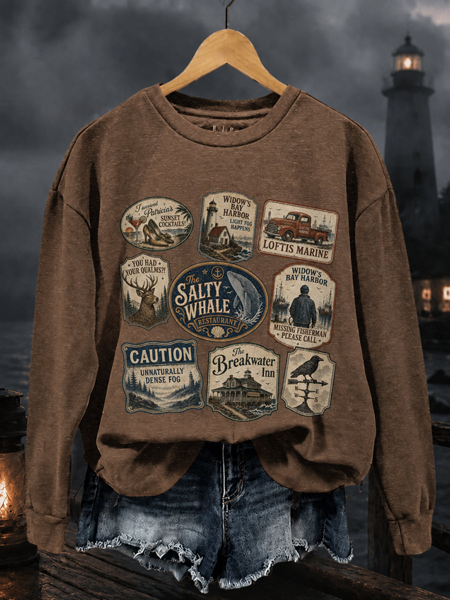 Women's Greetings From Widow’s Bay Halloween Horror Sweatshirt