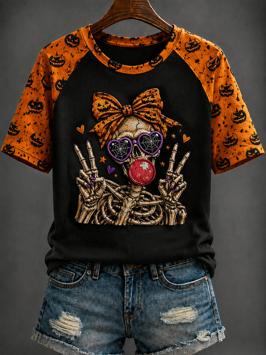 Women's Halloween Printed T-shirt