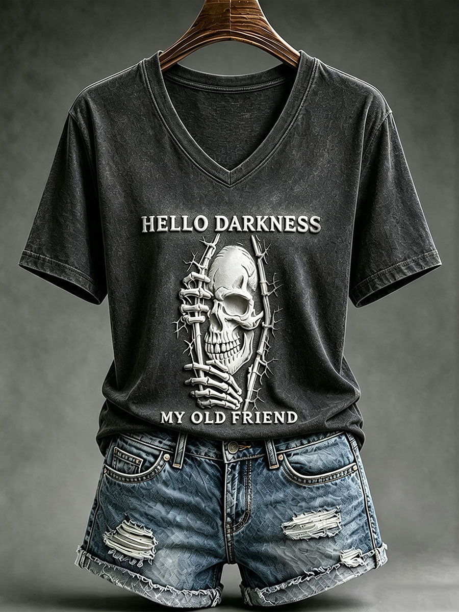 Women's Hello Darkness My Old Friend Short-sleeved T-shirt