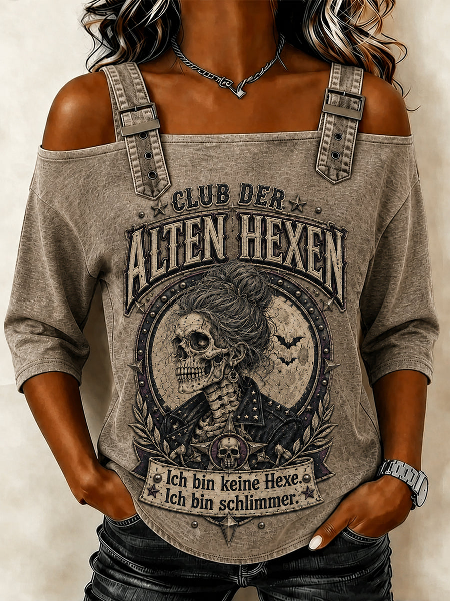 Women's Funny Halloween Print 3/4 sleeve T-shirt