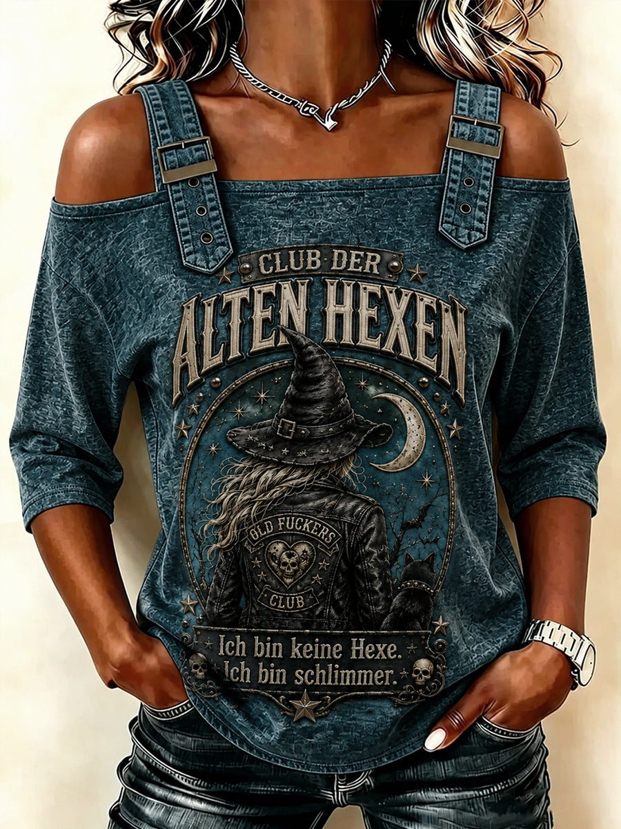 Women's Funny Halloween Print 3/4 sleeve T-shirt