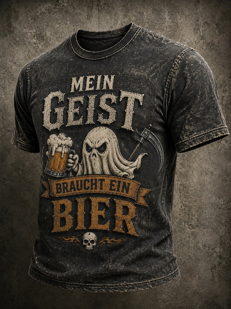 Men's Funny Halloween Print Short Sleeves T-shirt