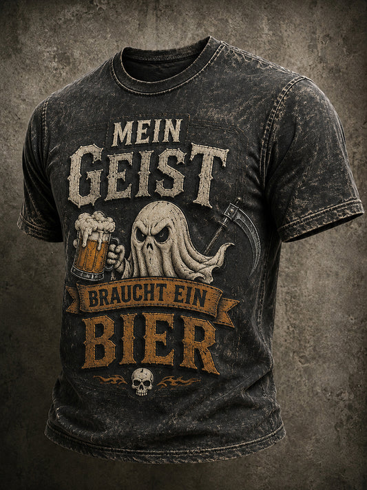 Men's Funny Halloween Print Short Sleeves T-shirt