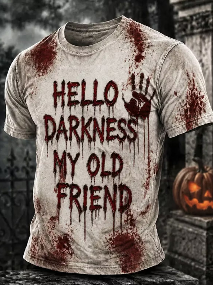 Retro Dark Punk Halloween Graphic Casual T-Shirt
