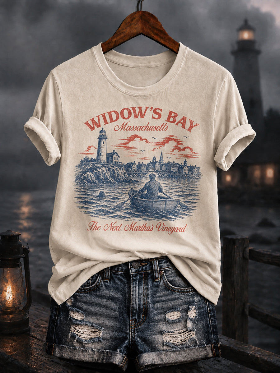 Women's Greetings From Widow's Bay Halloween Horror T-shirt