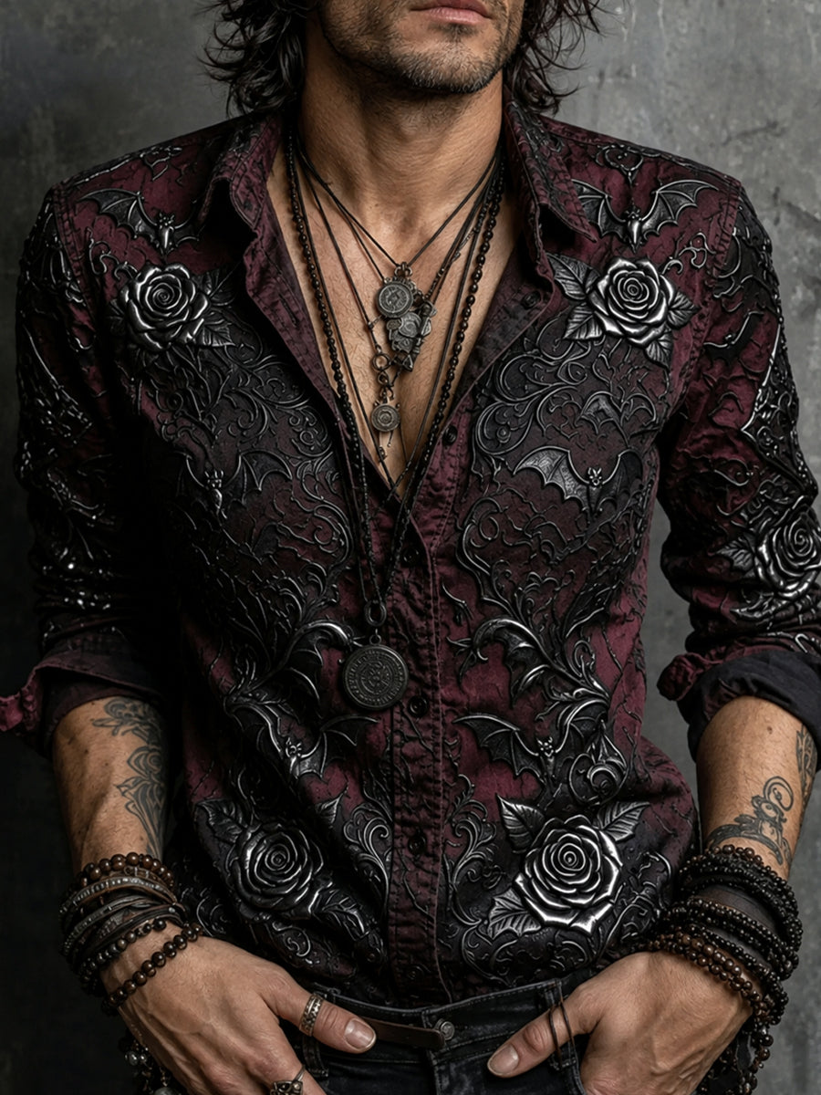 Retro Dark Punk Halloween Graphic Casual Shirt