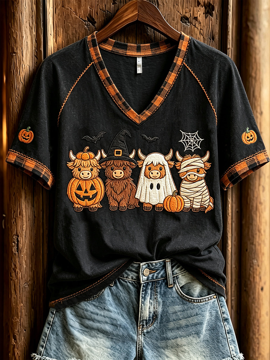 Women's Halloween-themed printed casual short-sleeve T-shirt