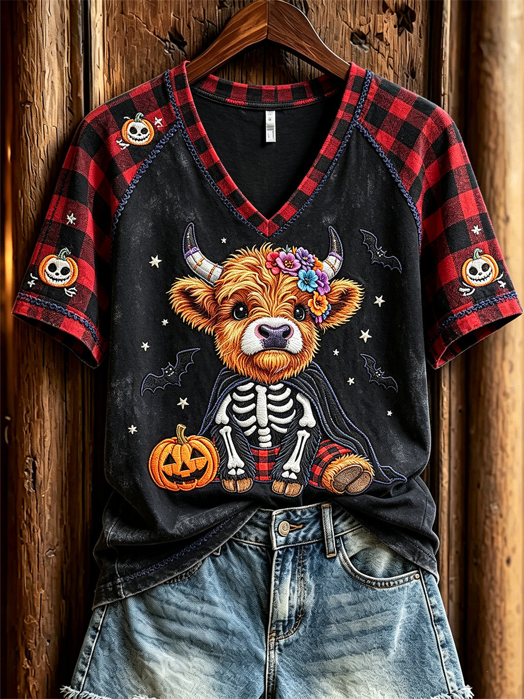 Women's Halloween-themed printed casual short-sleeve T-shirt